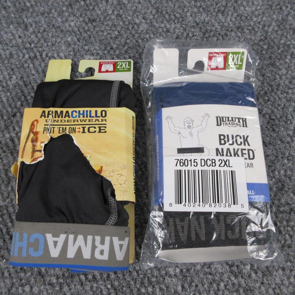Duluth Trading Boxer Briefs Mens 2XL Black Armachillo Buck Naked 2 Pack NWT
